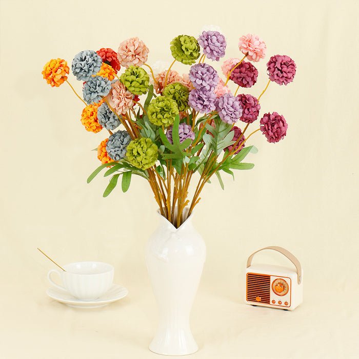 Bulk 19.6" Artificial Chrysanthemum Pom Ball Flower Branches Wholesale