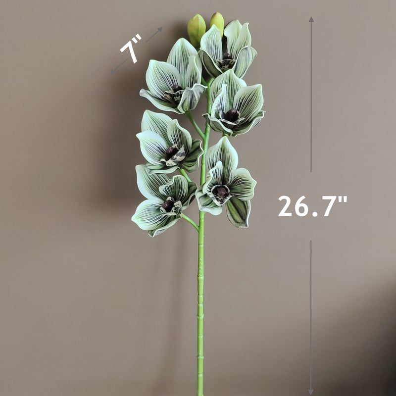 Tiges de cymbidium artificielles en vrac de 26,7 po au toucher réaliste, vente en gros