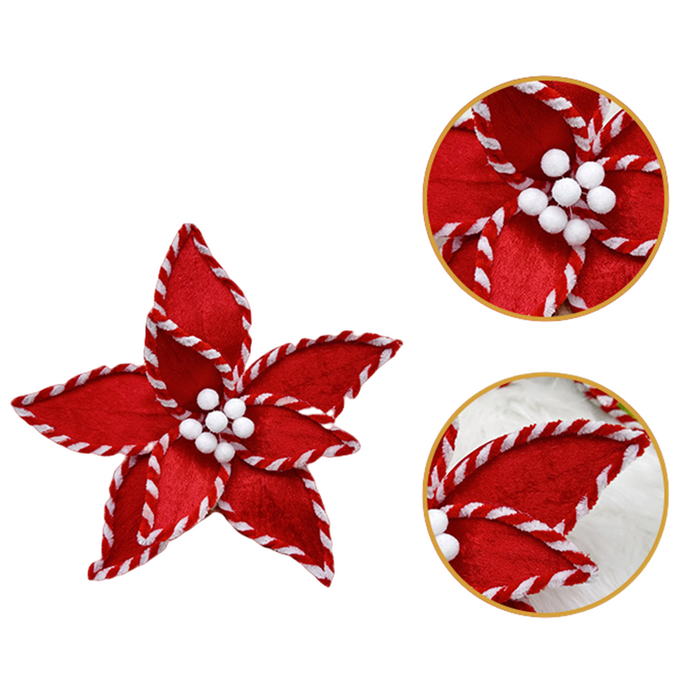 Bulk 10Pcs Large Poinsettia Gingerbread Christmas Decorations Wholesale