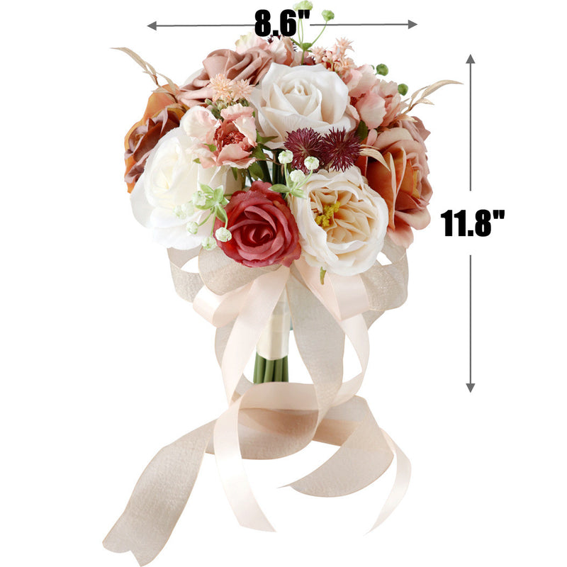 Bulk 8.6" Wedding Bouquets for Bride Bridesmaid Wedding Church Decoration Wholesale