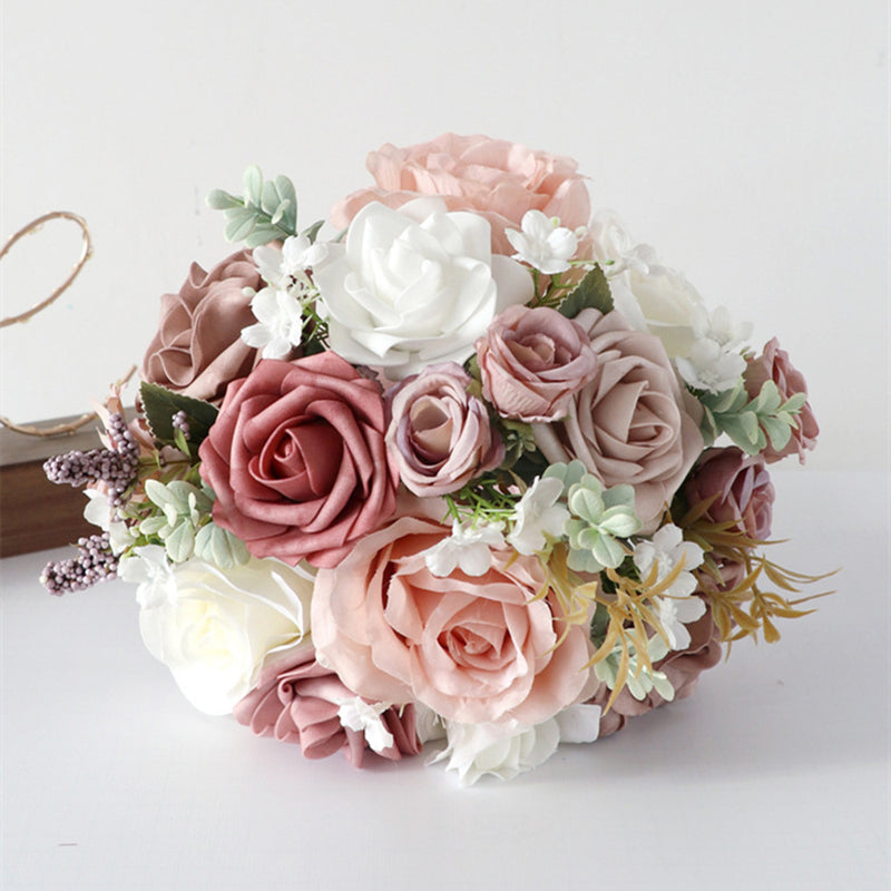 Bulk 8.6" Wedding Bouquets for Bride Bridesmaid Wedding Church Decoration Wholesale