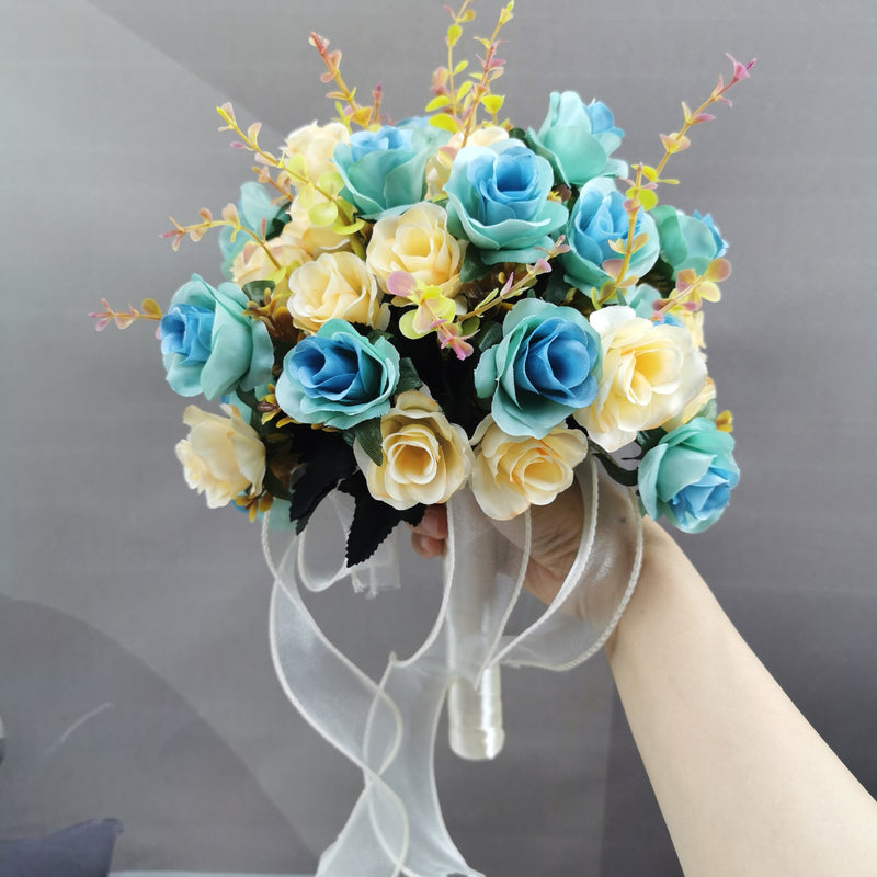 Bulk 23 Colors 7" Bridesmaid Bouquet Artificial Wedding Bouquets Wholesale