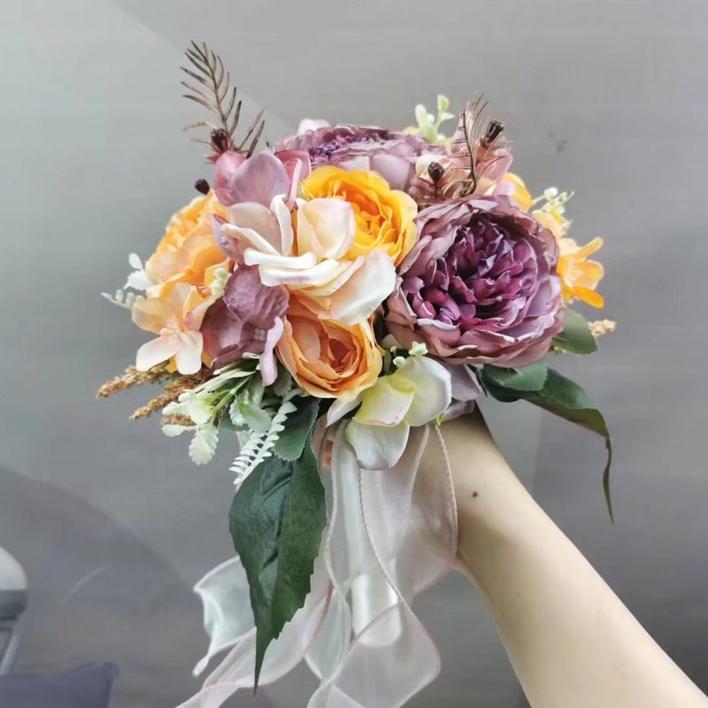 Bulk 23 Colors 7" Bridesmaid Bouquet Artificial Wedding Bouquets Wholesale
