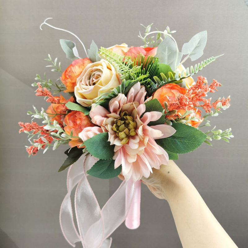 Bulk 23 Colors 7" Bridesmaid Bouquet Artificial Wedding Bouquets Wholesale