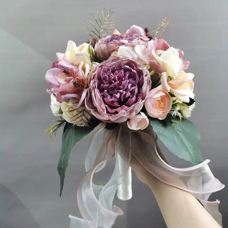 Bulk 23 Colors 7" Bridesmaid Bouquet Artificial Wedding Bouquets Wholesale