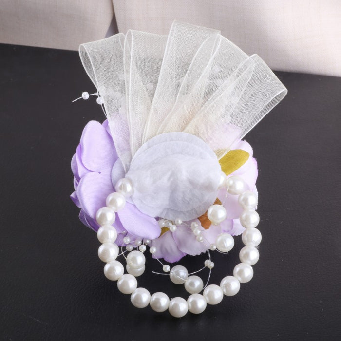Ramillete de muñeca hecho a mano de peonía de glicinia lila para boda a granel al por mayor