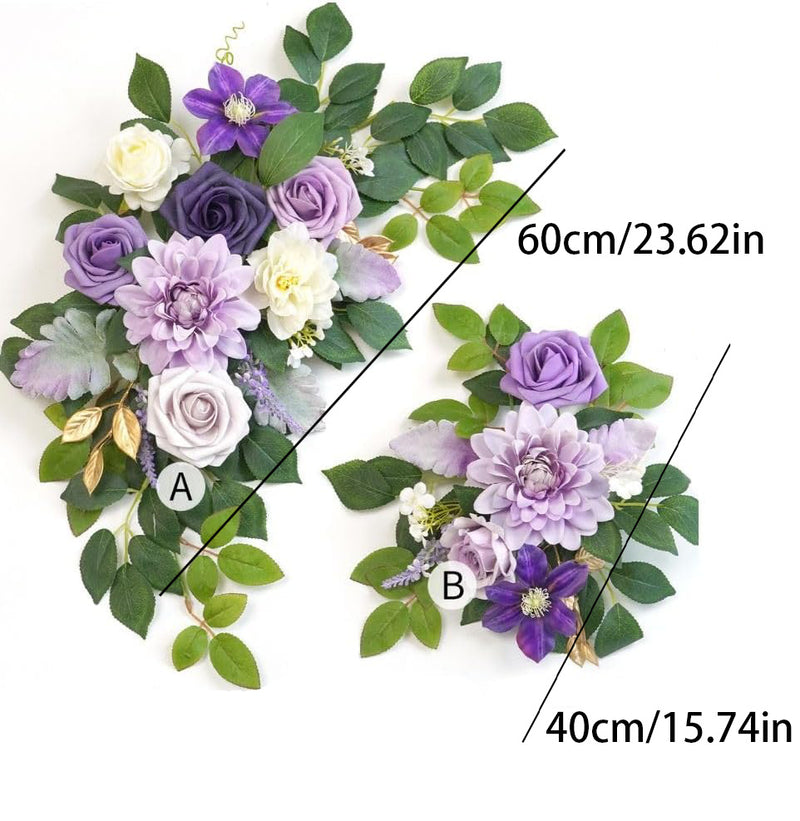 Lot de 2 guirlandes de fleurs pour décoration de mariage, panneau de bienvenue, pour cérémonie, réception, chevalet mural, vente en gros