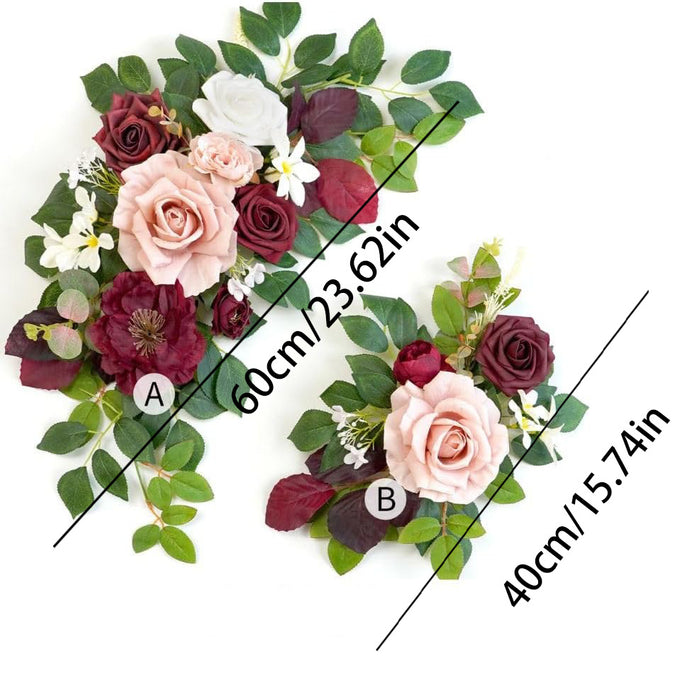 Bulk 2pcs Wedding Decor Welcome Sign Flower Backdrop Garland for Ceremony Reception Wall Easel Wholesale