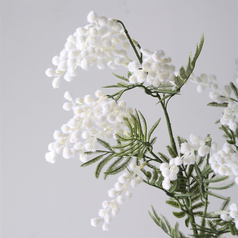 Tiges de mimosa en vrac de 34 pouces, branches de fleurs de mimosa artificielles, feuillage à longues tiges, vente en gros