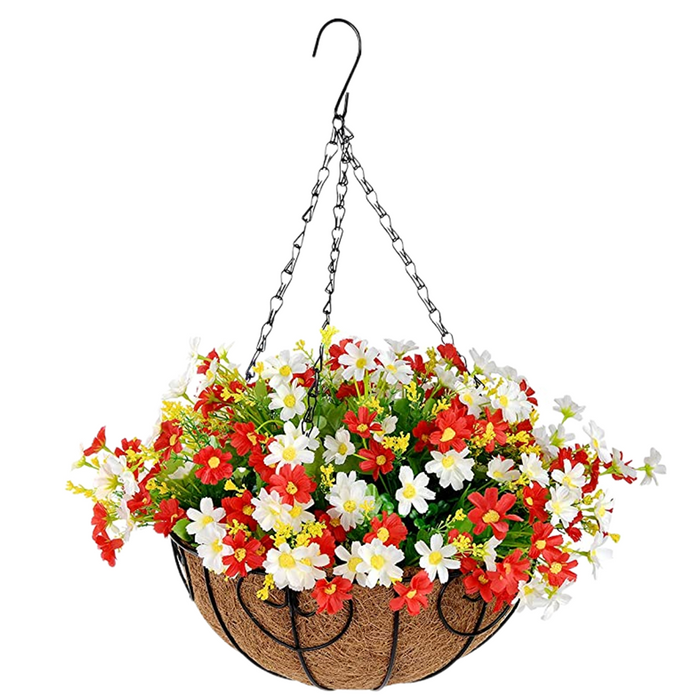 Bulk Pre-Potted Daisy Hanging Flowers in Basket for Patio Lawn Garden Decor Wholesale