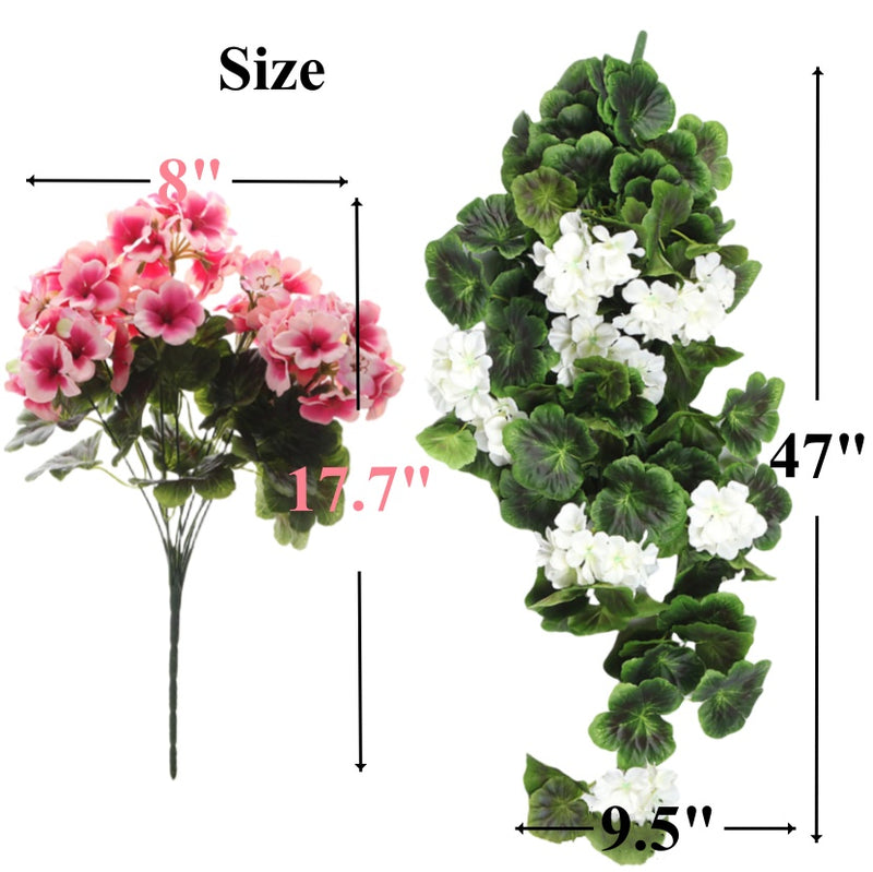 Bulk Artificial Geranium Flowers Bush Plants Hanging UV Resistant Garland Wholesale