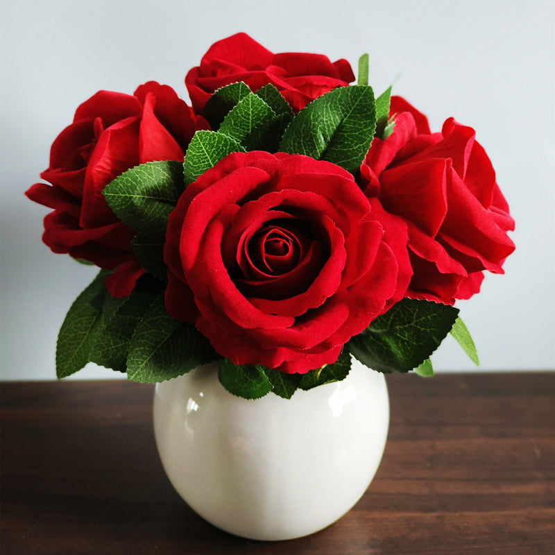 You Are My Heart Red Rose Bouquet Velvet Artificial Flowers Arrangement