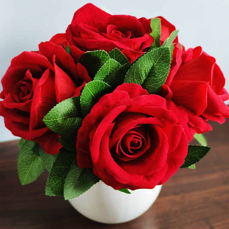 You Are My Heart Red Rose Bouquet Velvet Artificial Flowers Arrangement