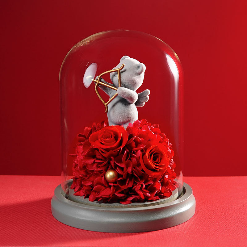 Bulk Preserved Rose with Cute Teddy Bear Valentine’s Day Gifts for Her Wholesale