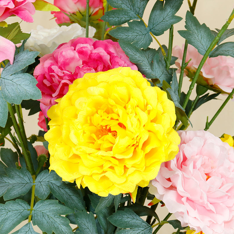 Bulk Extra Tall 50” Large Artificial Peony Flowers - Silk Faux Peonies for Home Decoration, Wedding, Living Room & Table Centerpieces Wholesale