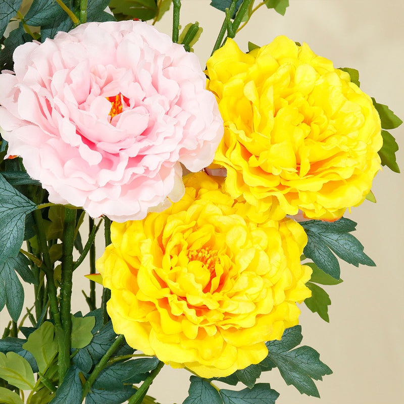 Bulk Extra Tall 50” Large Artificial Peony Flowers - Silk Faux Peonies for Home Decoration, Wedding, Living Room & Table Centerpieces Wholesale