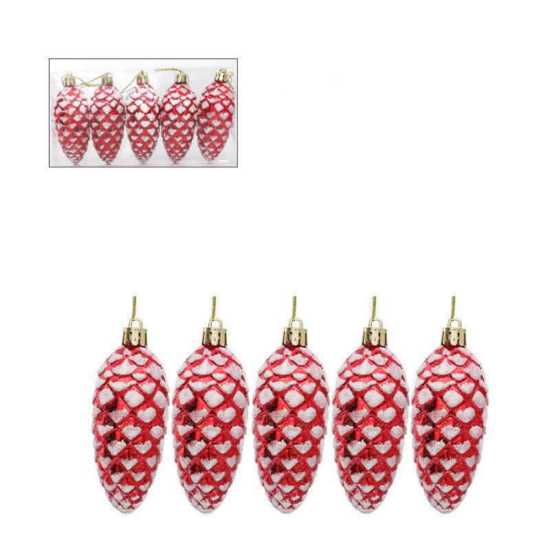 Lot de 5 pommes de pin artificielles en neige pour décoration d'automne, Thanksgiving, Noël, vente en gros 