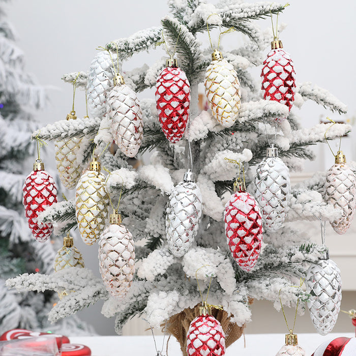 Bulk 5Pcs Artificial Snow Spruce Pinecones Decorating Accessories Crafting Fall Thanksgiving Christmas Decorations Wholesale