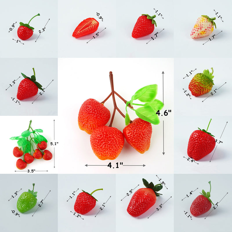 Bulk Artificial Strawberries Lifelike Plastic Fake Fruit Decoration for Home Kitchen Party Photography Props Wholesale