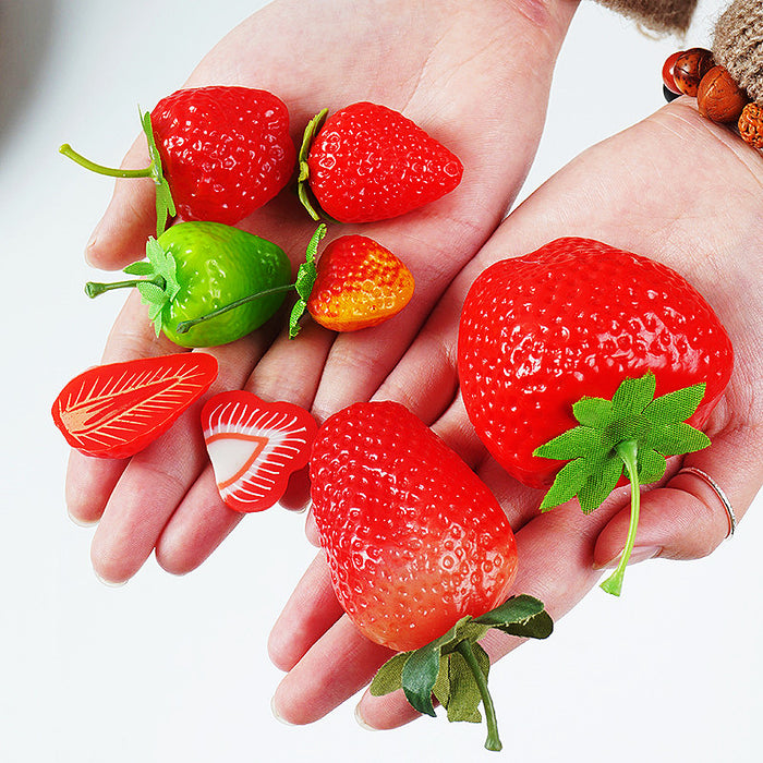 Bulk Artificial Strawberries Lifelike Plastic Fake Fruit Decoration for Home Kitchen Party Photography Props Wholesale