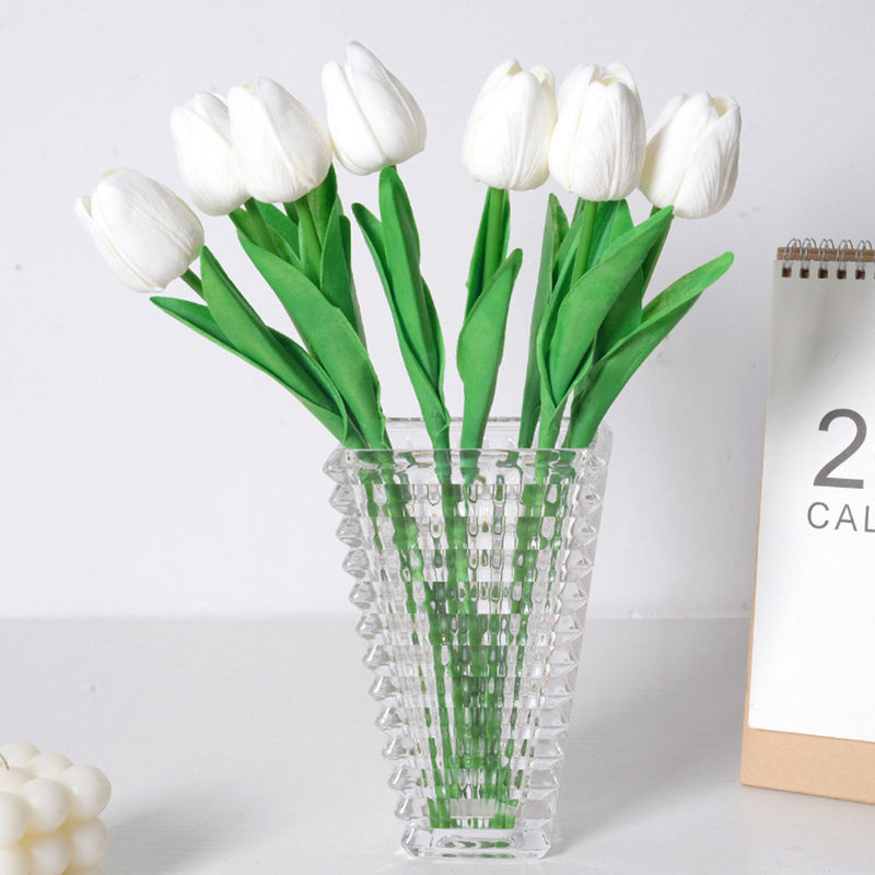 Bulk 20pcs White Tulips Faux Flowers White for Spring Mother's Day Easter Gifts Wholesale