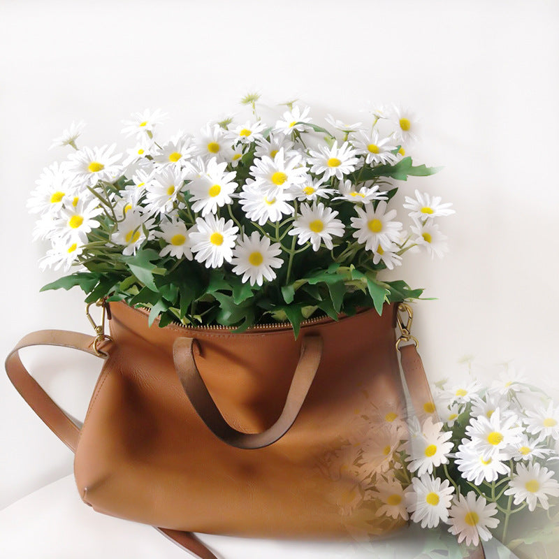 Bulk 2pcs Silk Daisy Flower Bouquet Artificial Flowers White for Table Centerpieces Arrangement Decoration Wholesale