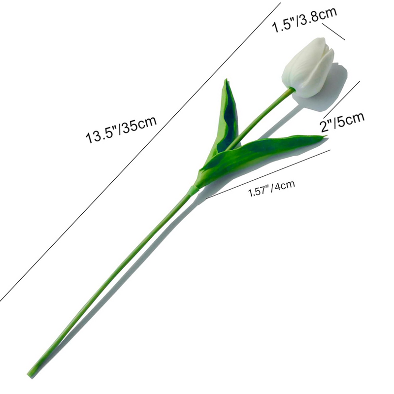 Bulk 20pcs White Tulips Faux Flowers White for Spring Mother's Day Easter Gifts Wholesale