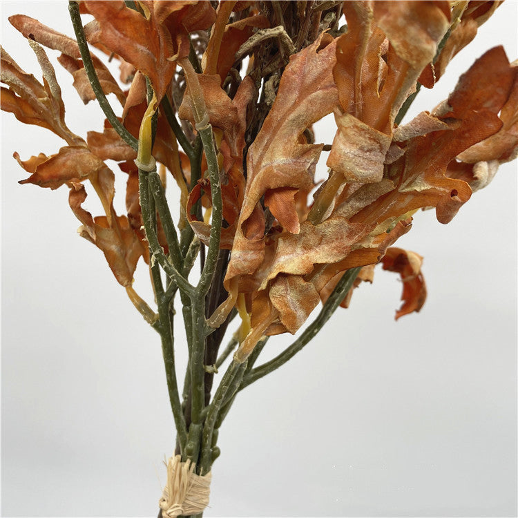 Bouquet d'automne de 18 pouces de haut, feuilles de chêne à bords brûlés avec tiges de sauge, chefs-d'œuvre botaniques en gros