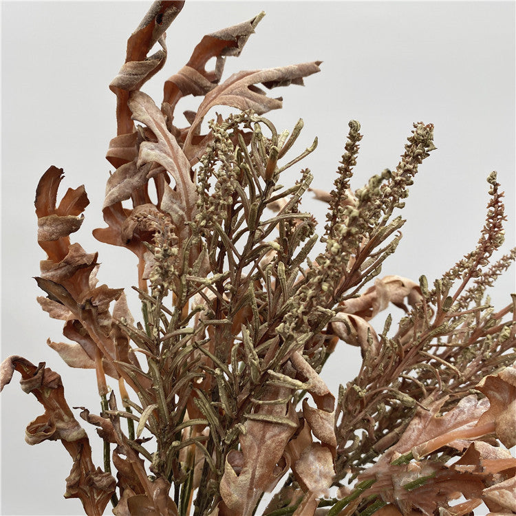Bouquet d'automne de 18 pouces de haut, feuilles de chêne à bords brûlés avec tiges de sauge, chefs-d'œuvre botaniques en gros