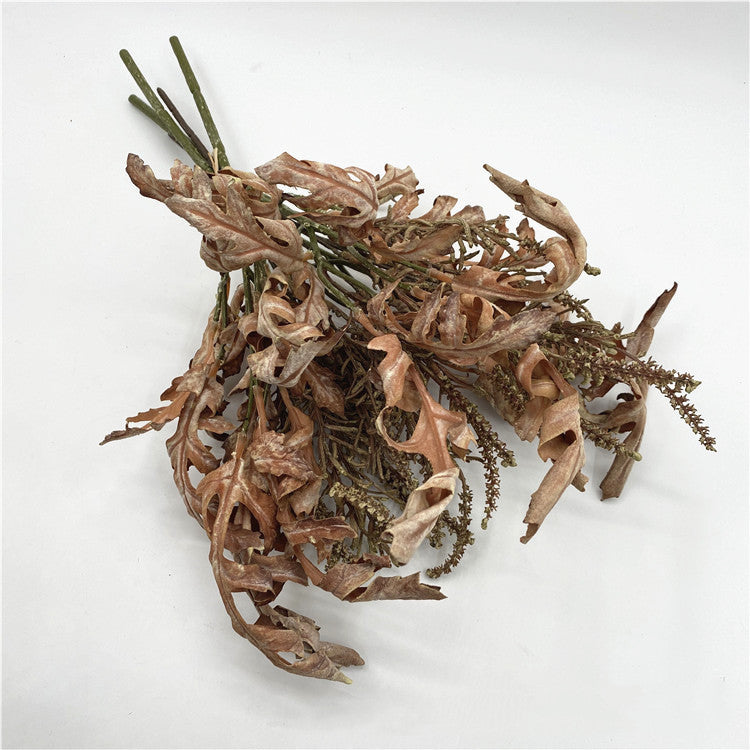 Bouquet d'automne de 18 pouces de haut, feuilles de chêne à bords brûlés avec tiges de sauge, chefs-d'œuvre botaniques en gros