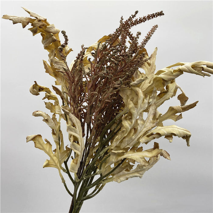 Bulk 18 inches Tall Burnt Edge Oak Leaves with Sage Stems Autumn Bouquet Botanical Masterpieces Wholesale