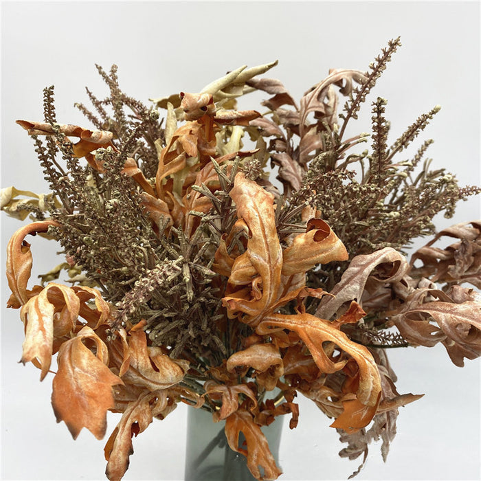 Bulk 18 inches Tall Burnt Edge Oak Leaves with Sage Stems Autumn Bouquet Botanical Masterpieces Wholesale