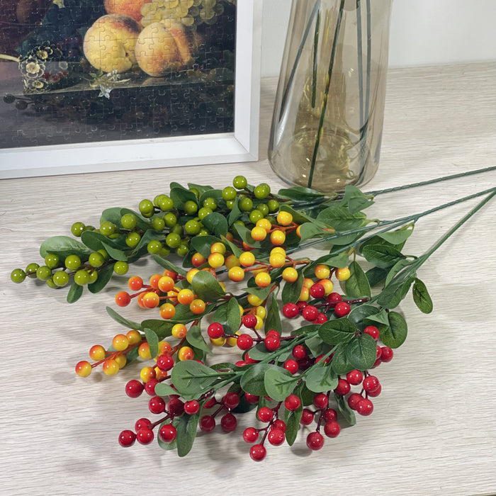 Bulk Exclusive 3Pcs 26" Large Christmas Berry Long Stems with Leaves Holly Picks Wholesale