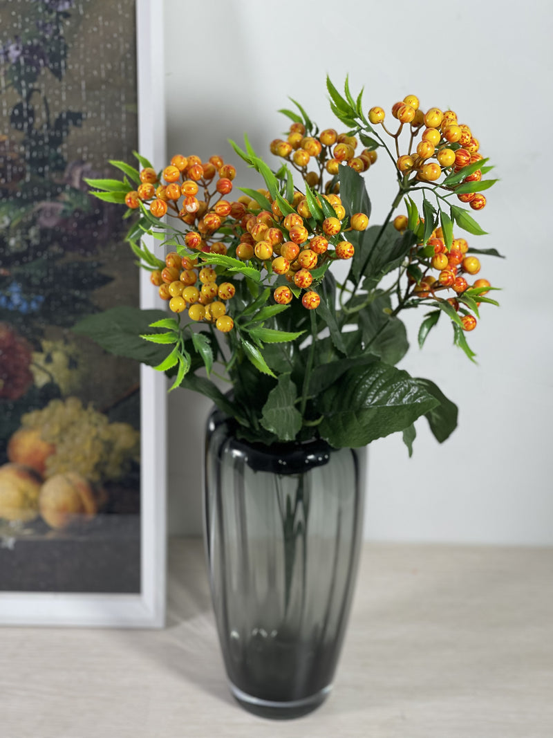 Bulk Exclusive 23.6" Large Christmas Holly Berries Bush Bouquet With Leaves Wholesale