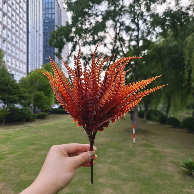 Bulk 12" Boston Fern Bush for Outdoors Artificial Fall Plants Outdoor UV Resistant Wholesale