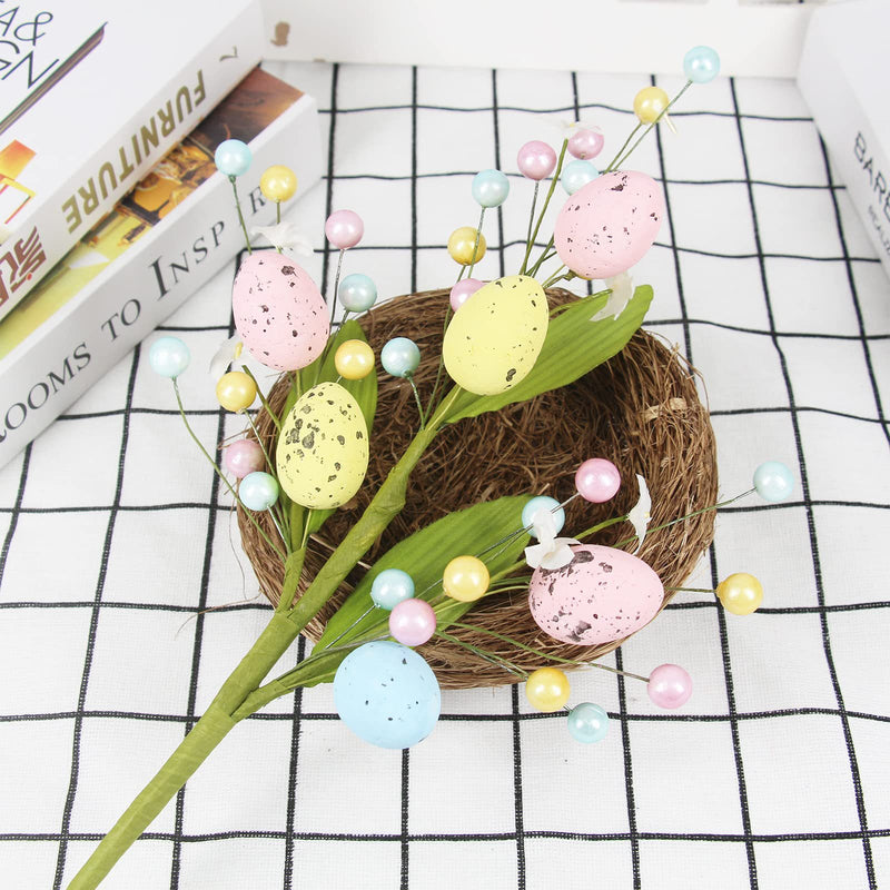 Tiges de Pâques en vrac Buisson Floral artificiel Arrangement de Joyeuses Pâques Décoration de fête En gros