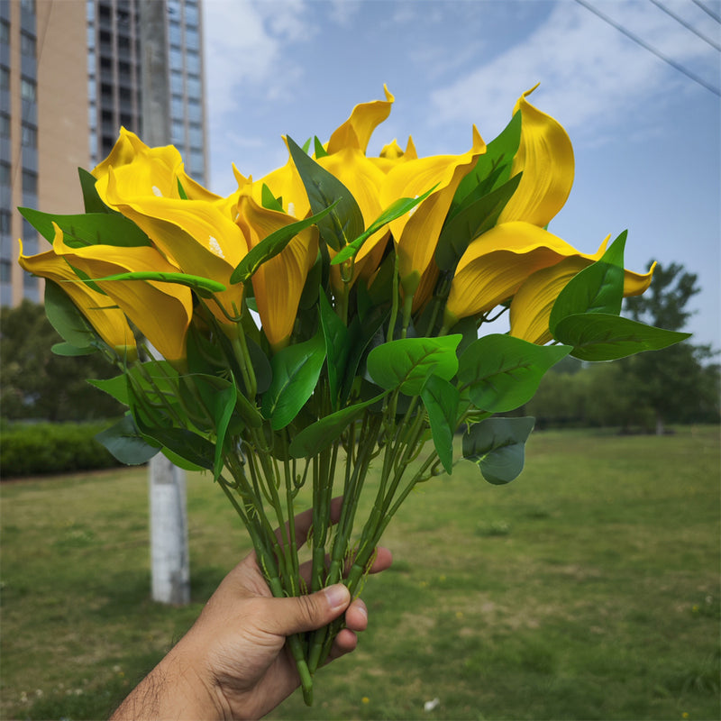 Plantes de lys calla exclusives en vrac de 16 pouces Fleurs résistantes aux UV pour l'extérieur Vente en gros 