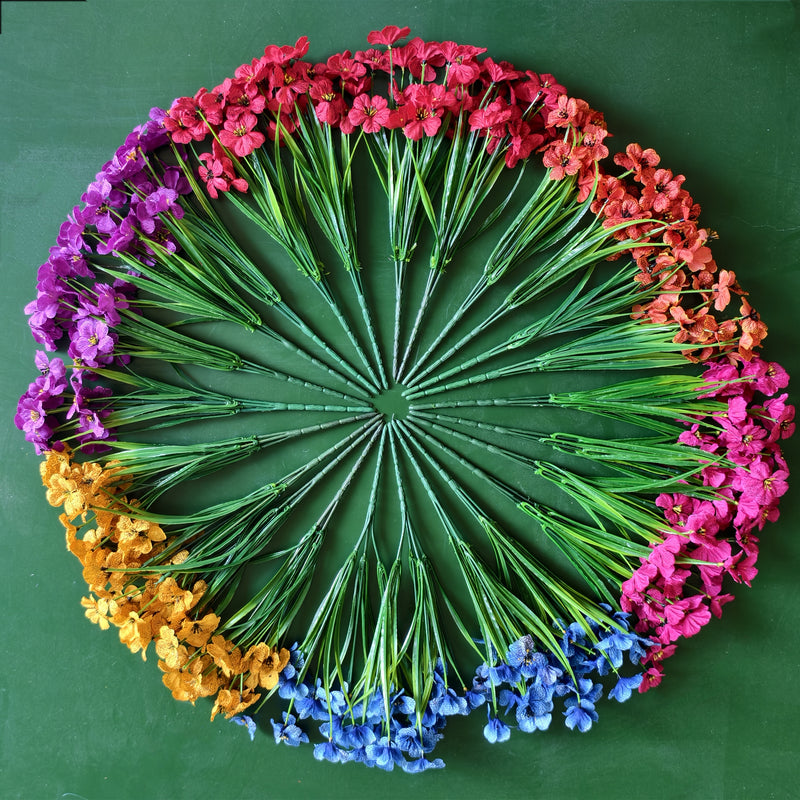 Bulk 24 Bundles Artificial Flowers UV Resistant for Outdoors Wholesale