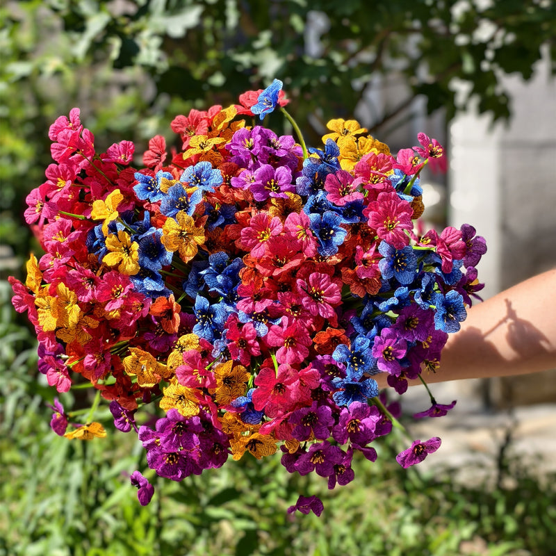 Bulk 24 Bundles Artificial Flowers UV Resistant for Outdoors Wholesale