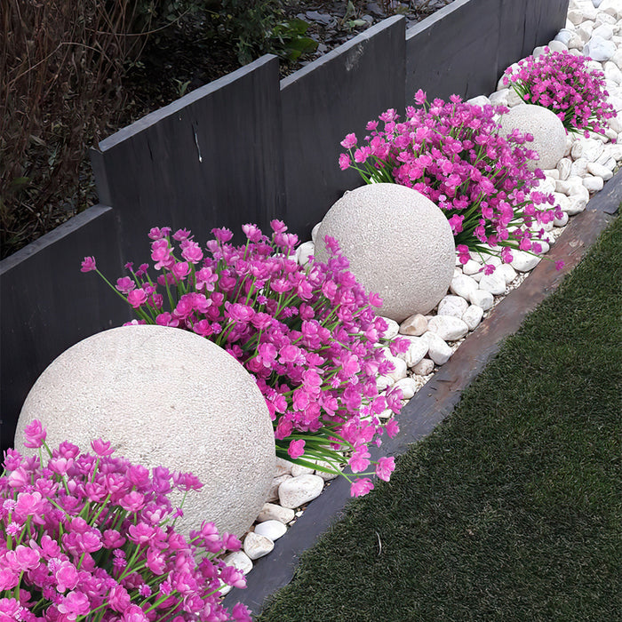 A granel 8 paquetes de flores artificiales para exteriores Arbustos de plástico resistentes a los rayos UV Plantas para jardín Boda Granja Decoración interior al aire libre al por mayor 