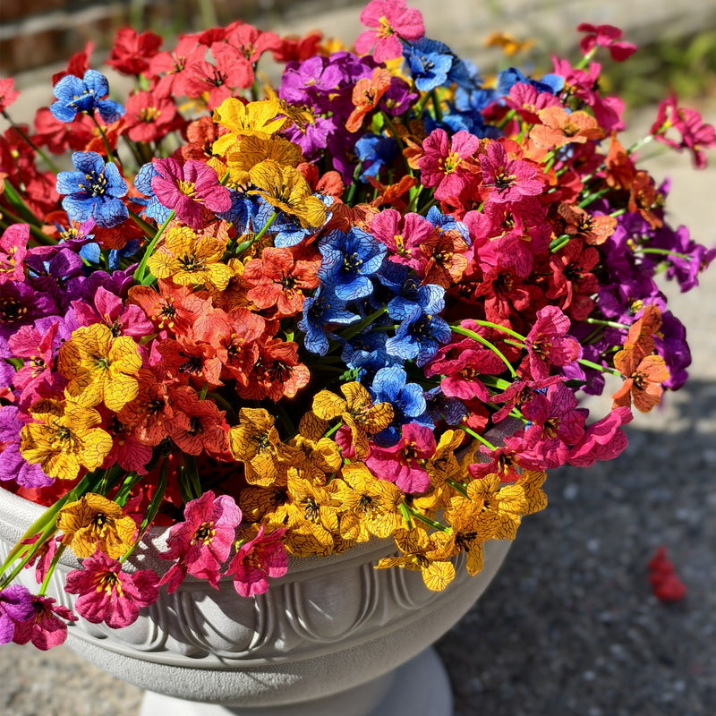 Bulk 24 Bundles Artificial Flowers UV Resistant for Outdoors Wholesale