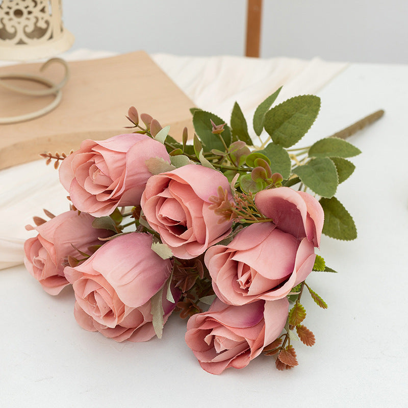 Bulk Artificial Rose Bush Rose Buds Artificial Flowers Wholesale