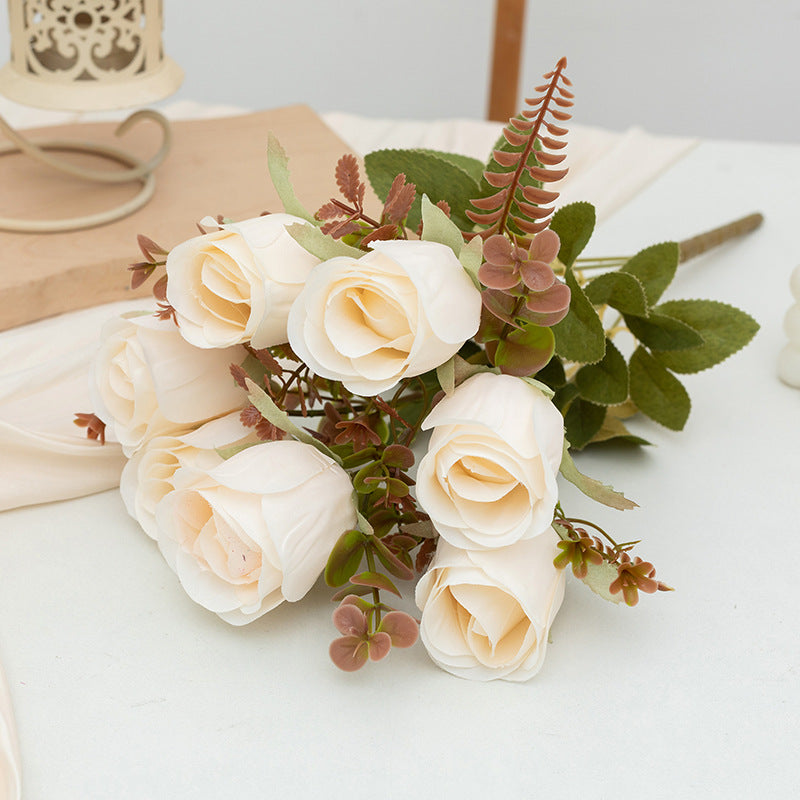 Bulk Artificial Rose Bush Rose Buds Artificial Flowers Wholesale