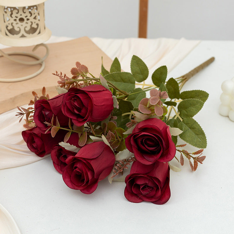 Bulk Artificial Rose Bush Rose Buds Artificial Flowers Wholesale