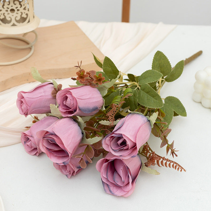 Bulk Artificial Rose Bush Rose Buds Artificial Flowers Wholesale