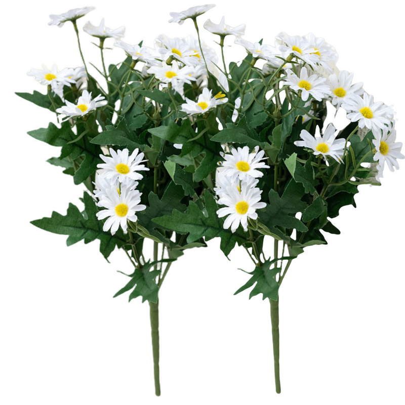 Bulk 2pcs Silk Daisy Flower Bouquet Artificial Flowers White for Table Centerpieces Arrangement Decoration Wholesale