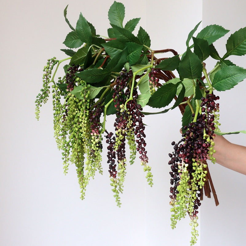 Tiges de scabiosa pleureuses en vrac de 31 pouces, branches de fruits artificielles, pulvérisation en gros