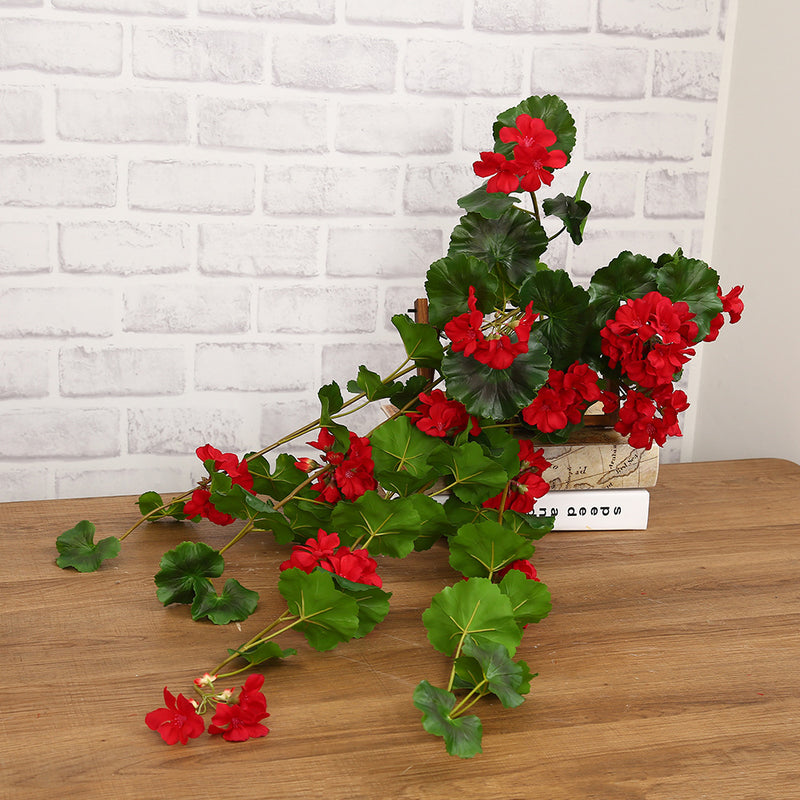 Bulk Geranium Flowers Stem Spray Hanging Trailing Bush Red Floral Artificial Wholesale