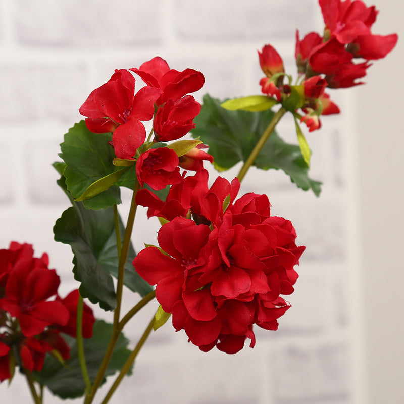 Bulk Geranium Flowers Stem Spray Hanging Trailing Bush Red Floral Artificial Wholesale