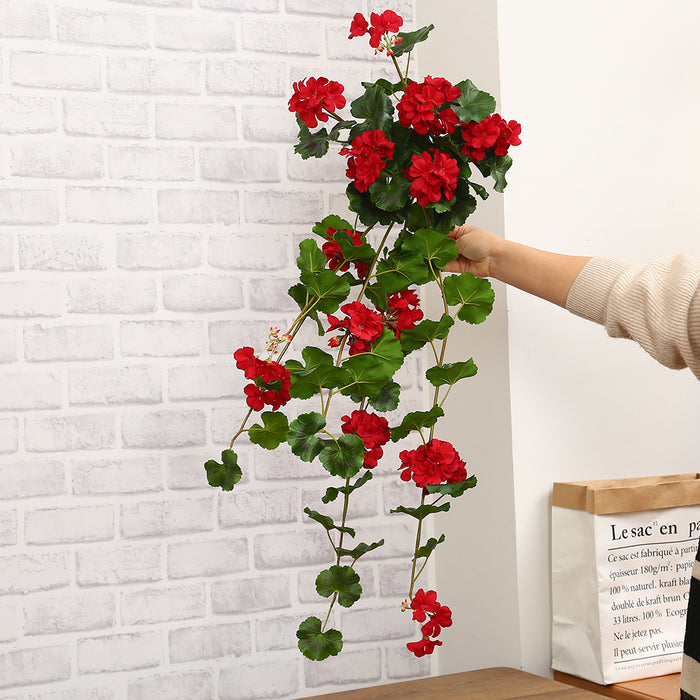 Bulk Geranium Flowers Stem Spray Hanging Trailing Bush Red Floral Artificial Wholesale